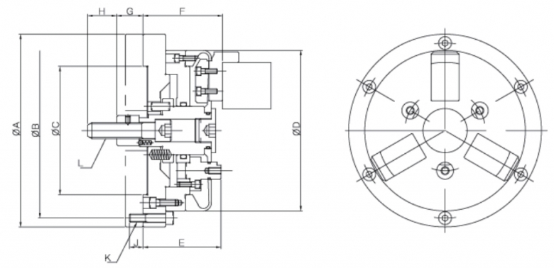 薄膜动力卡盘图纸